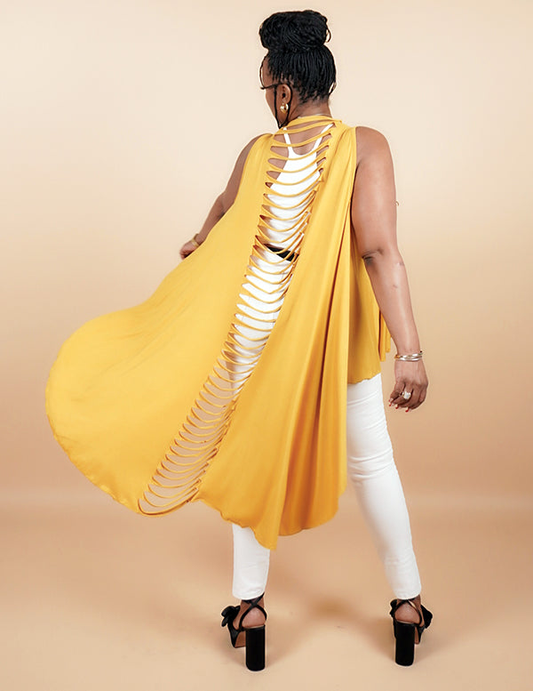 Slitback Shawl - MUSTARD