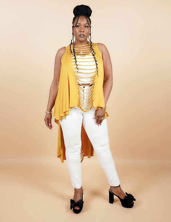 Slitback Shawl - MUSTARD