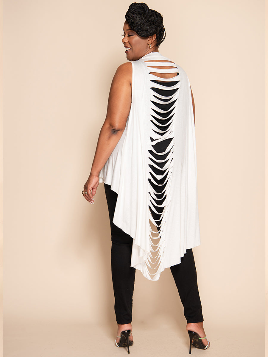 Slitback Shawl - IVORY