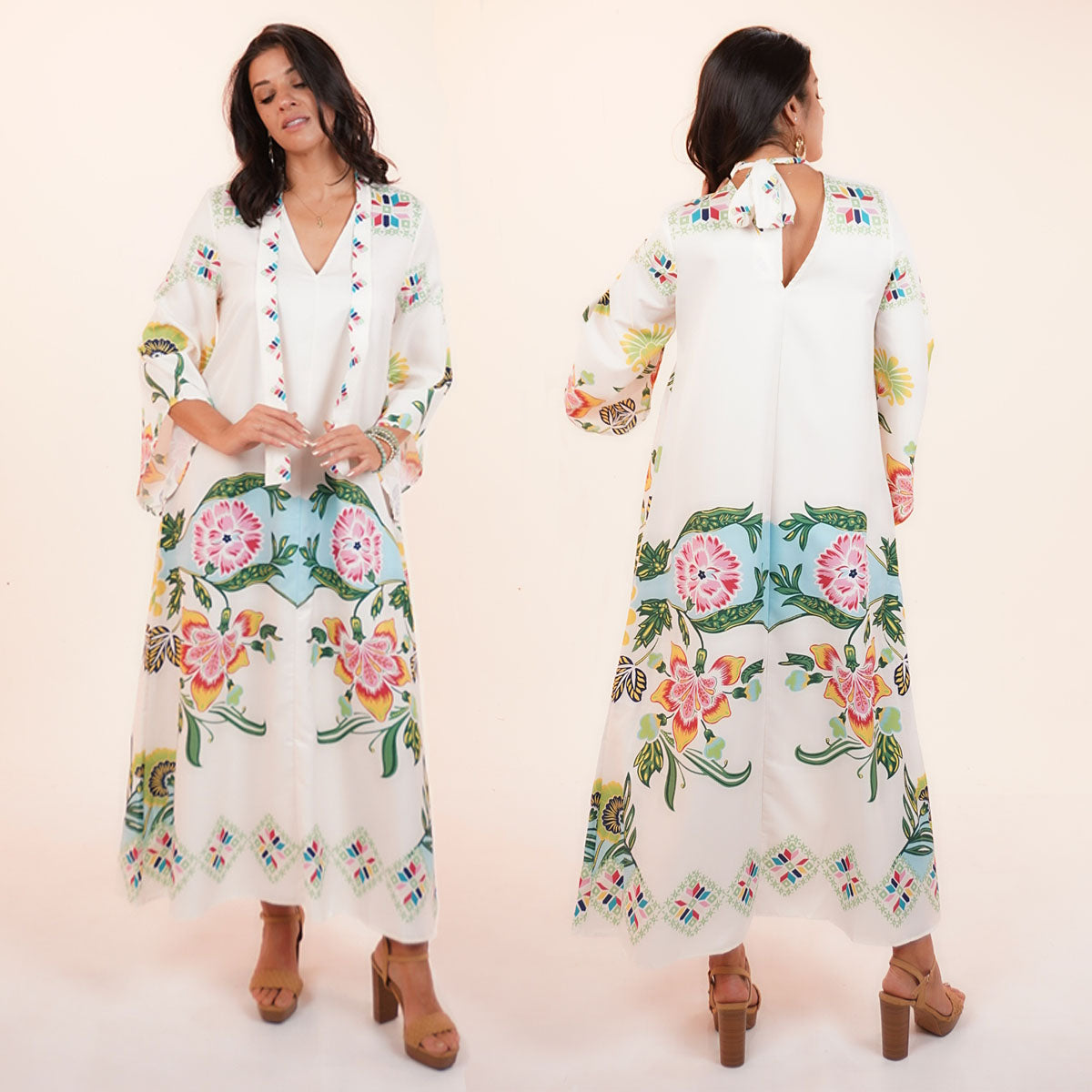 2 WAY TIE DRESS WHITE FLORAL