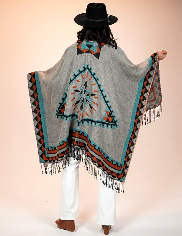 
                  
                    AZTEC RUANA - GRAY
                  
                