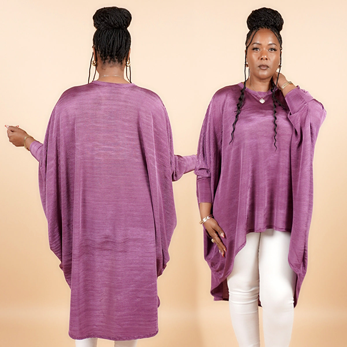 Carditop-MAUVE PLEAT