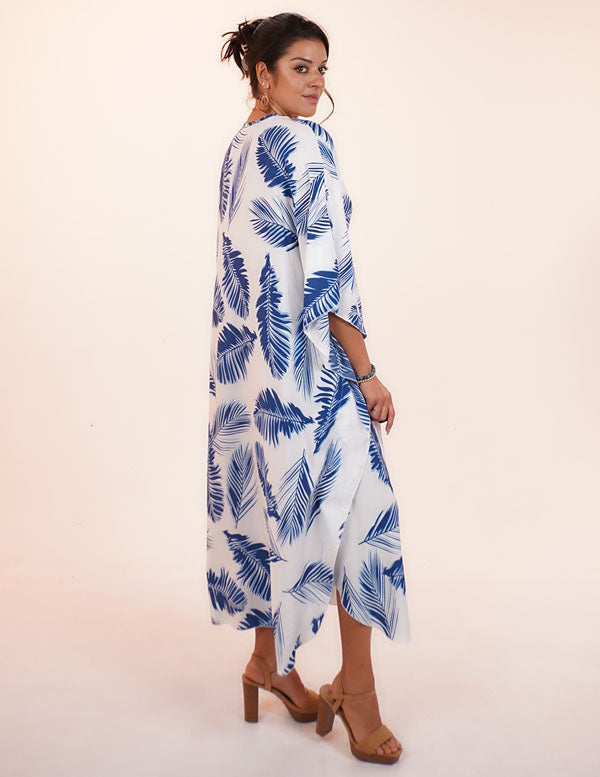 
                  
                    DIAMOND VACAY DRESS- BLUE PALM
                  
                