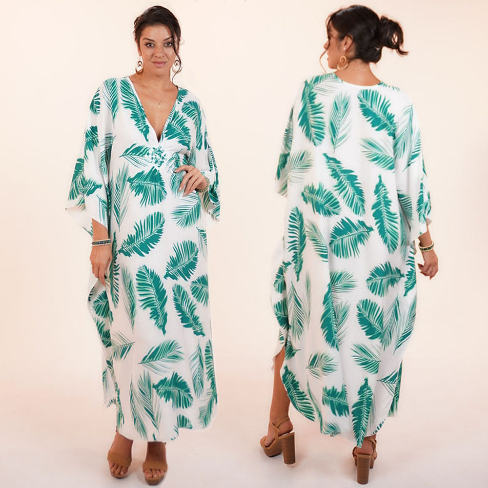 DIAMOND VACAY DRESS- GREEN PALM