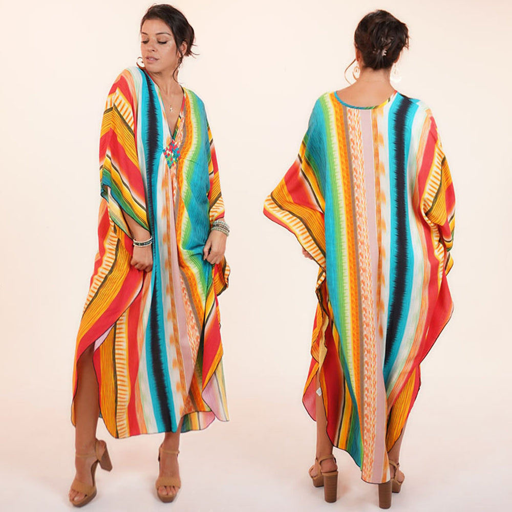 DIAMOND VACAY DRESS- STRIPE MULTI