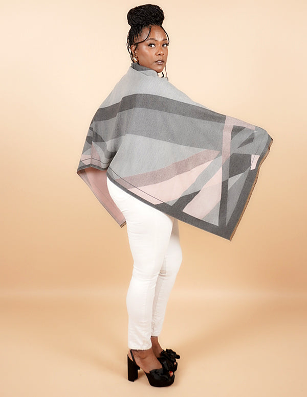 GEO WRAP - PINK GRAY