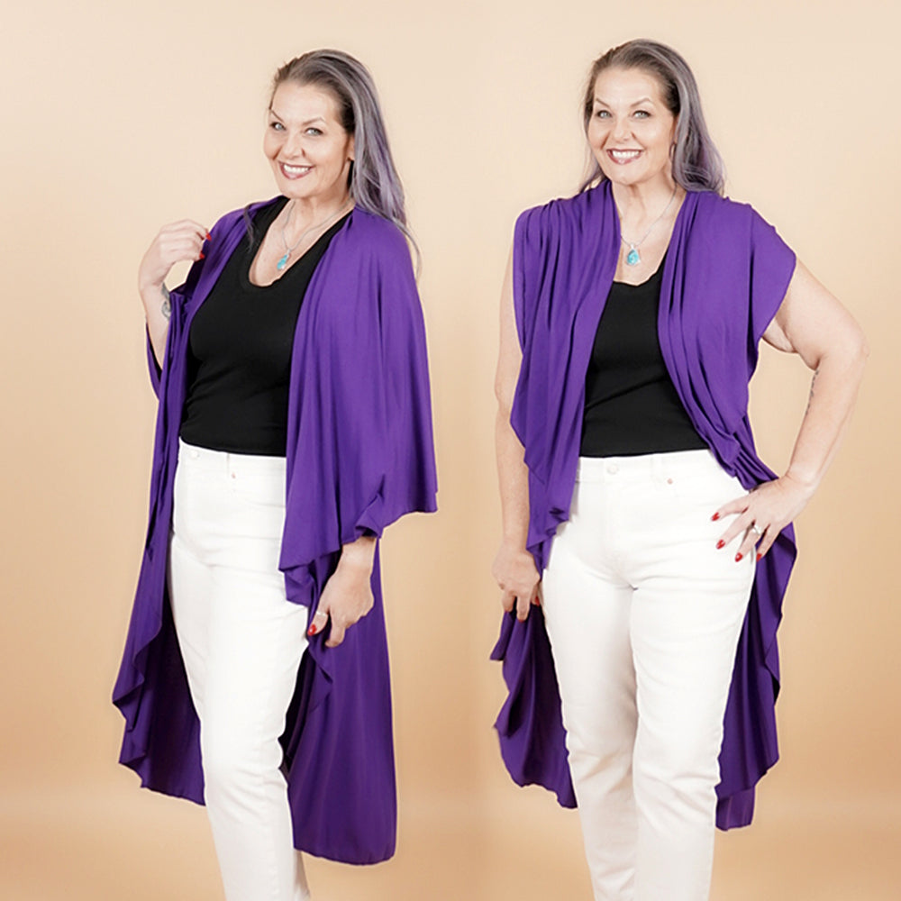 Long Convertible Shawl -PURPLE