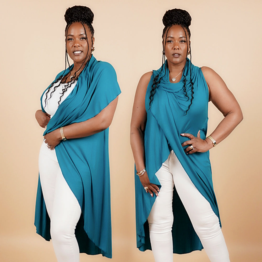 Long Convertible Shawl - DARK TEAL