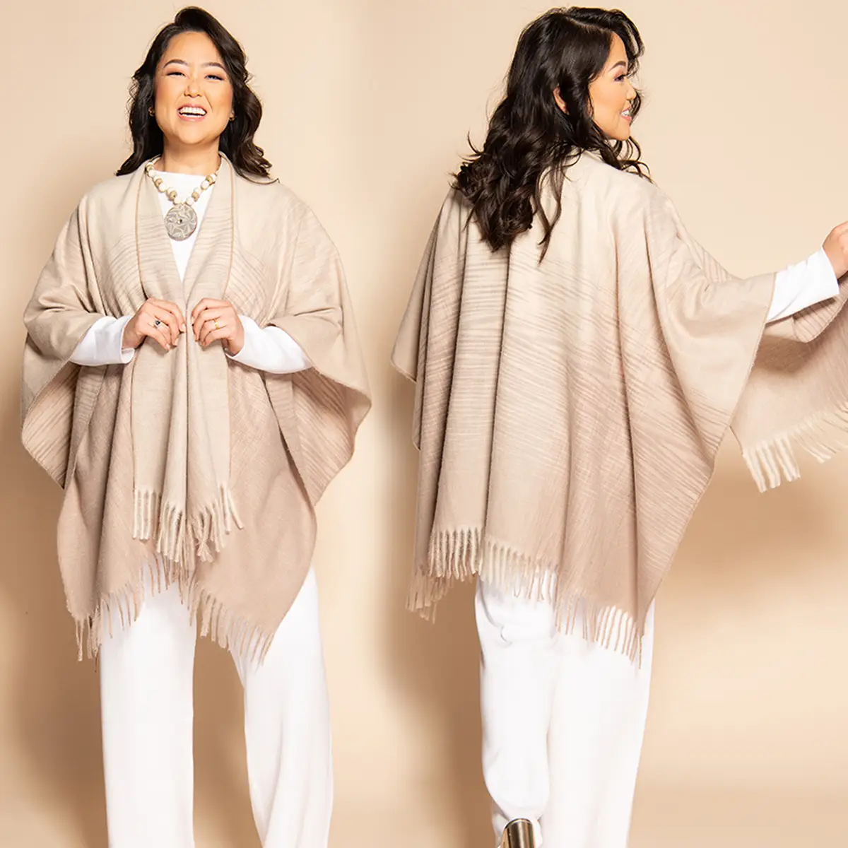RUANA - CREAM CASHMERE