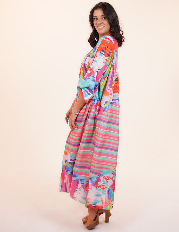 RIO DRESS- PINK MULTI