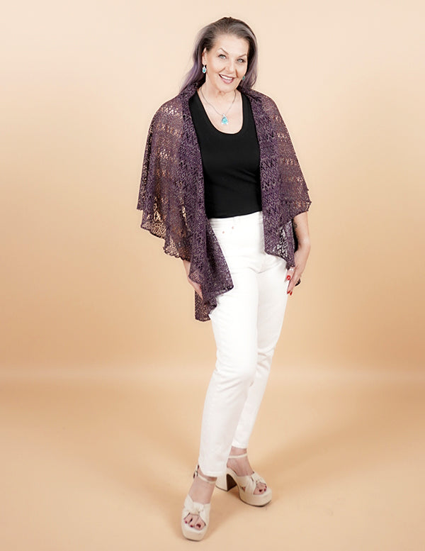 
                  
                    Short Convertible Shawl - PURPLE GOLD
                  
                