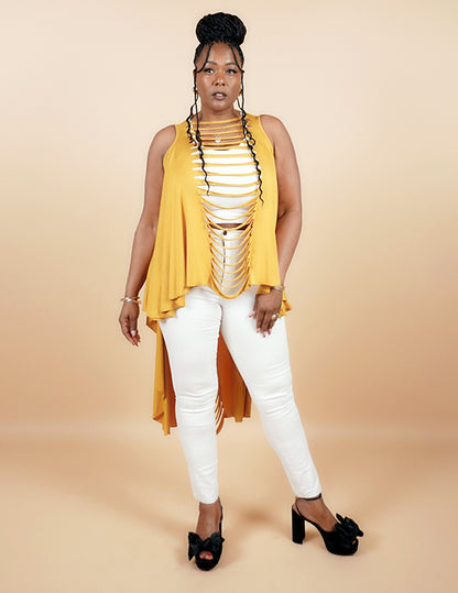 Slitback Shawl - MUSTARD