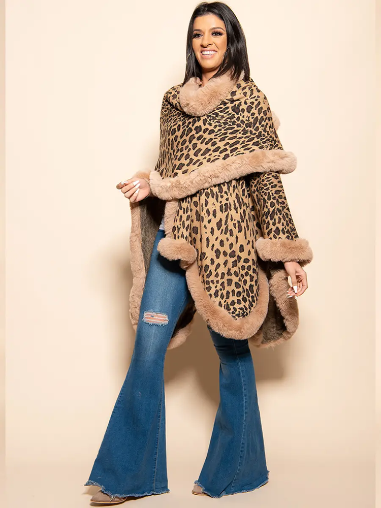 
                  
                    NEW YORKER RUANA - TAN CHEETAH
                  
                