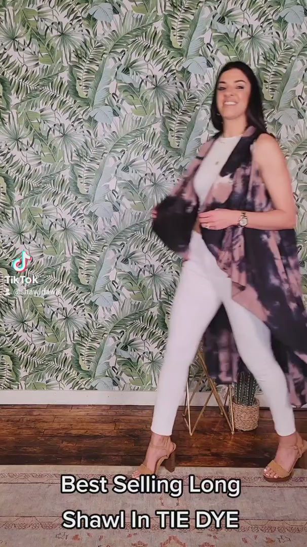 Long Convertible Shawl - EGGPLANT