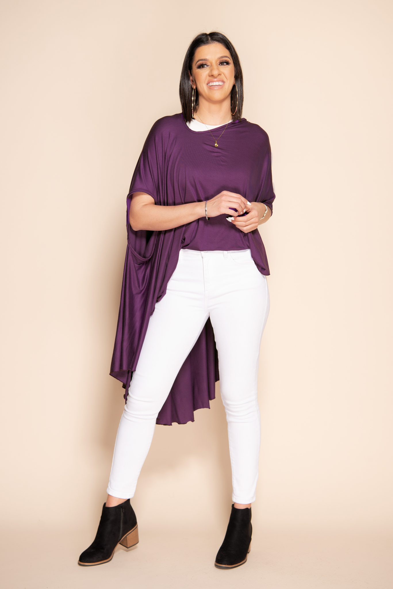Long Convertible Shawl - EGGPLANT
