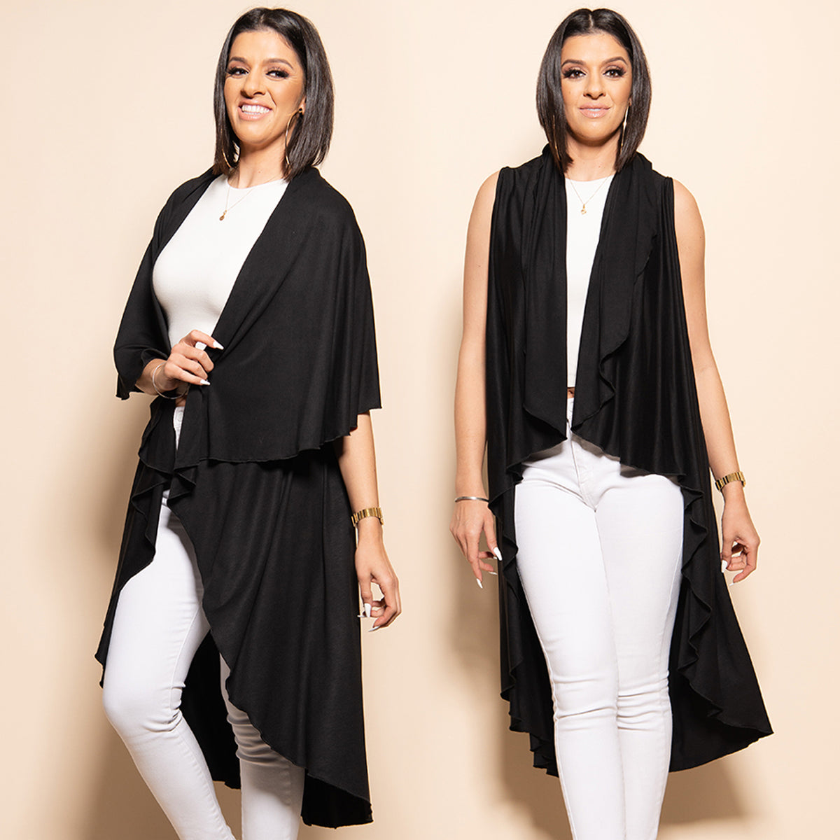 Long Convertible Shawl - BLACK