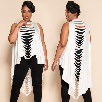 Slitback Shawl - IVORY