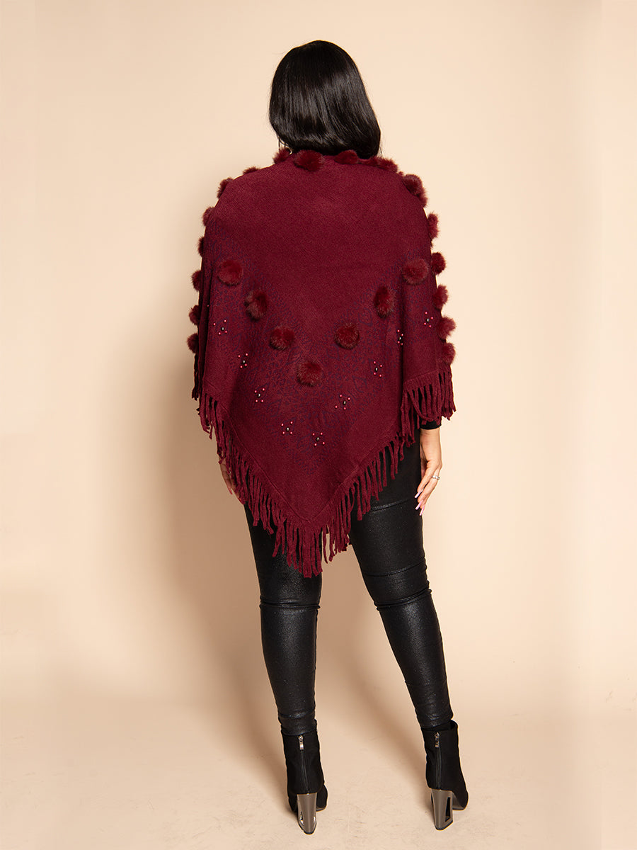 DOWNTOWN PONCHO - BURGUNDY