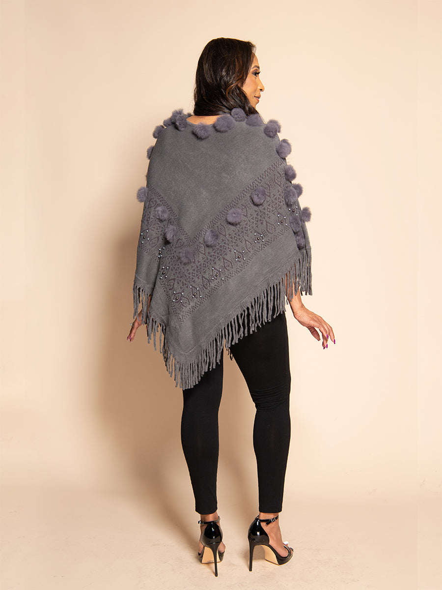 DOWNTOWN PONCHO - GRAY