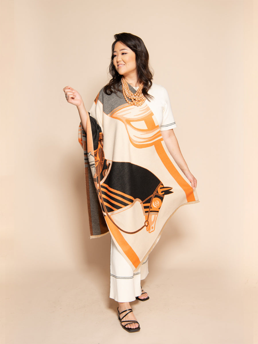 EQUESTRIAN WRAP - BLACK ORANGE