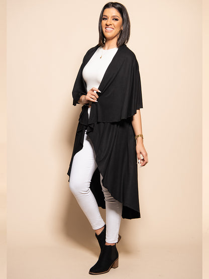 Long Convertible Shawl - BLACK