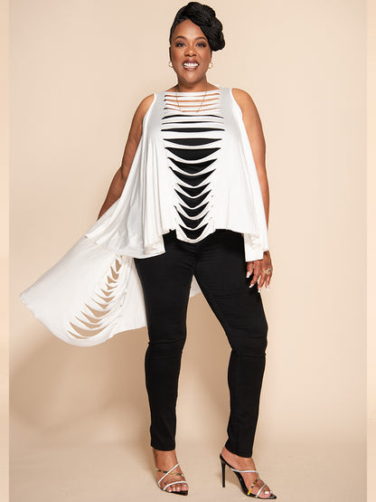Slitback Shawl - IVORY