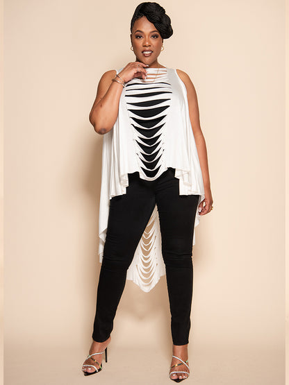 Slitback Shawl - IVORY