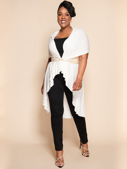 Long Convertible Shawl - IVORY